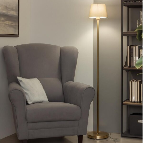 Brilagi - LED Stojací lampa CERIA 1xE27/20W/230V pr. 20,5 cm šedá/zlatá