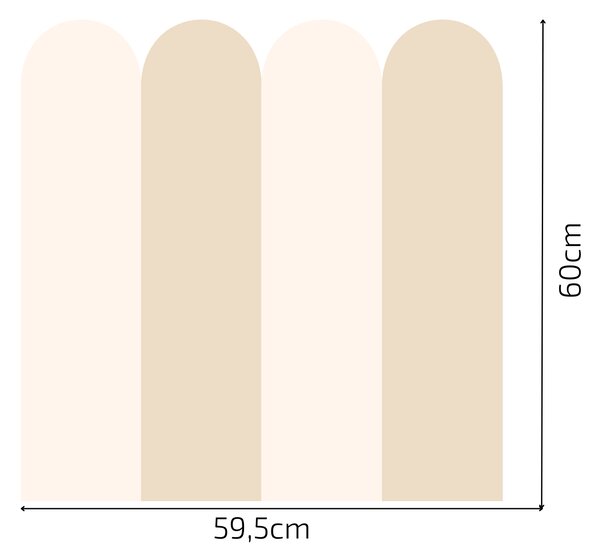 PIPPER. Textilní samolepící tapeta - Oblouk - Krémová barva Barva: Kombinace, Velikost: 60cm