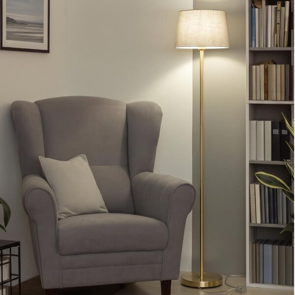 Brilagi - LED Stojací lampa CERIA 1xE27/20W/230V pr. 30 cm šedá/zlatá