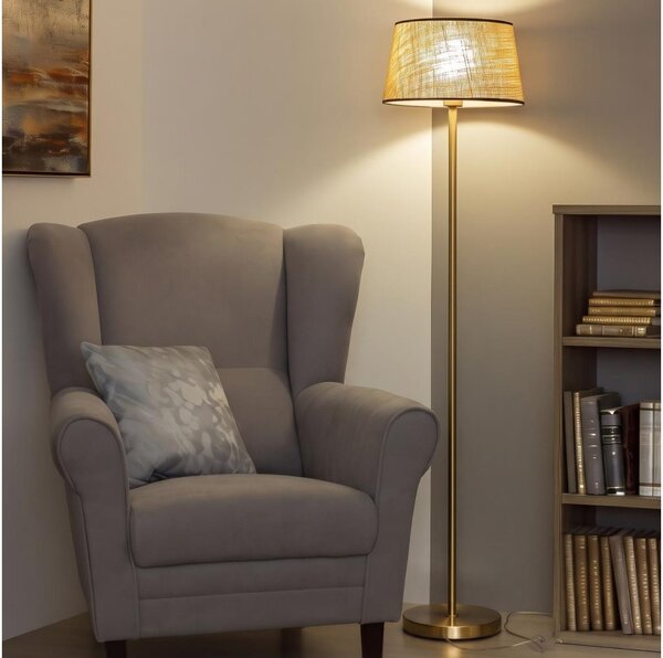 Brilagi - LED Stojací lampa CERIA 1xE27/20W/230V pr. 35 cm béžová/zlatá