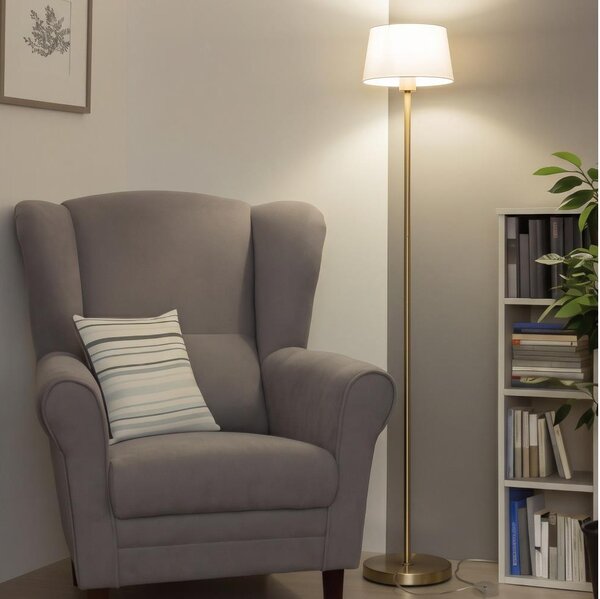 Brilagi - LED Stojací lampa CERIA 1xE27/20W/230V pr. 25 cm šedá/zlatá