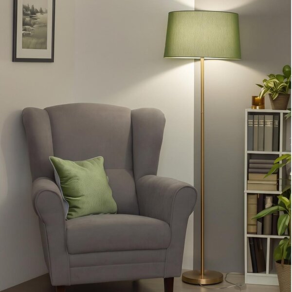 Brilagi - LED Stojací lampa CERIA 1xE27/20W/230V pr. 45 cm zelená/zlatá