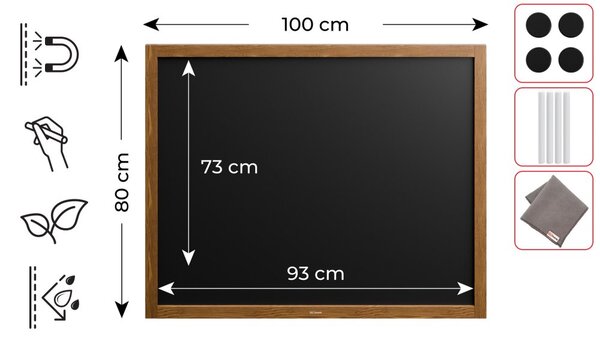 ALLboards NATURAL MTB108 magnetická tabule 100 x 80 cm