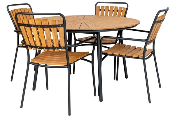 Nordic Living Teakový zahradní stůl Cleveland 130 cm