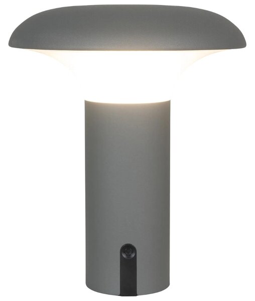 Nordic Living Šedá plastová dobíjecí zahradní LED lampa Ramsey