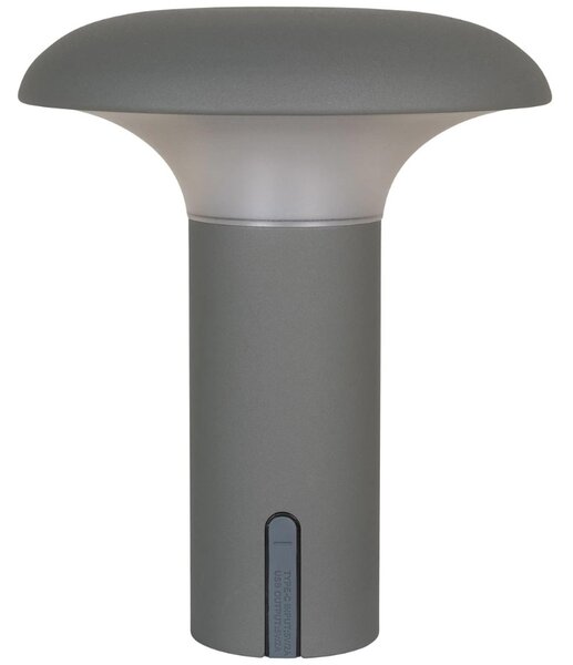 Nordic Living Šedá plastová dobíjecí zahradní LED lampa Ramsey