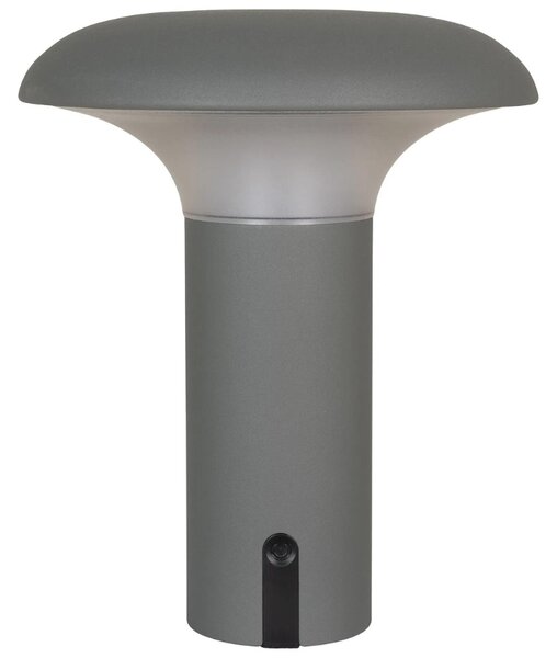 Nordic Living Šedá plastová dobíjecí zahradní LED lampa Ramsey