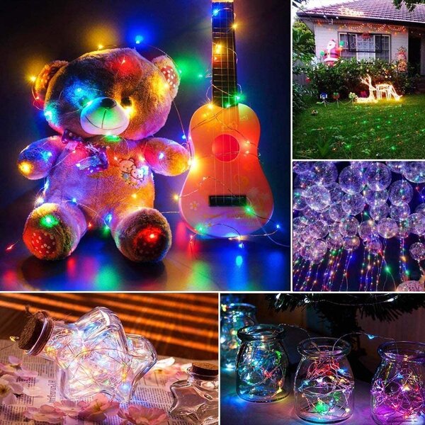Venkovní vánoční mikro řetěz, různobarevná, 5m, 50 LED