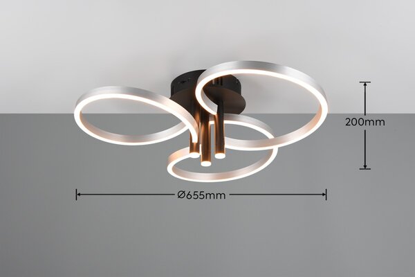 Trio T648110605 LED přisazené stropní svítidlo CARUSO | 43W integrovaný LED zdroj | 4980lm | 2300+3000+4000K