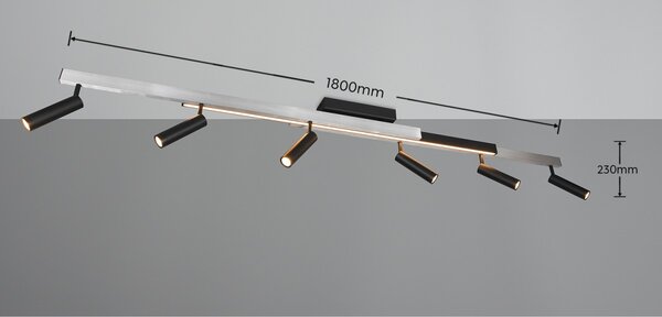 Trio T648310705 LED přisazené stropní svítidlo ZENO | 18+6x5,5W integrovaný LED zdroj | 2200lm | 2700-6500K
