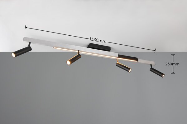 Trio T648310505 LED přisazené stropní svítidlo ZENO | 12+4x5,5W integrovaný LED zdroj | 4x650lm | 2700-6500K