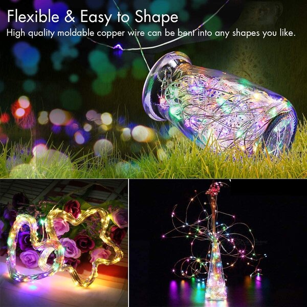 Venkovní vánoční mikro řetěz, různobarevná, 5m, 50 LED