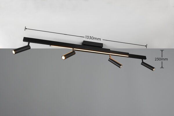 Trio T648310532 LED přisazené stropní svítidlo ZENO | 12+4x5,5W integrovaný LED zdroj | 4x650lm | 2700-6500K