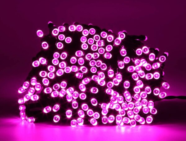 Venkovní LED vánoční řetěz - růžová, 100m, 1000 LED