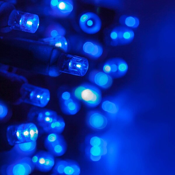 Vnitřní LED vánoční řetěz - modrá, 14m, 140 LED