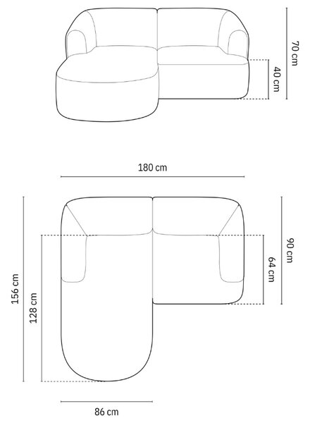 -25 % Dny MOMENTI– Cosmopolitan Design Světle béžová sametová rohová pohovka Campi 180 cm, levá