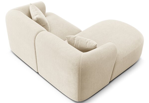 -25 % Dny MOMENTI– Cosmopolitan Design Světle béžová sametová rohová pohovka Campi 180 cm, levá