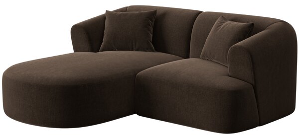 -25 % Dny MOMENTI– Cosmopolitan Design Tmavě hnědá sametová rohová pohovka Campi 180 cm, levá