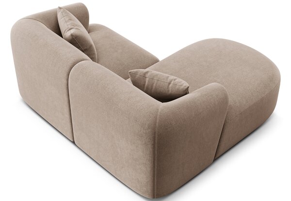 -25 % Dny MOMENTI– Cosmopolitan Design Béžová sametová rohová pohovka Campi 180 cm, levá