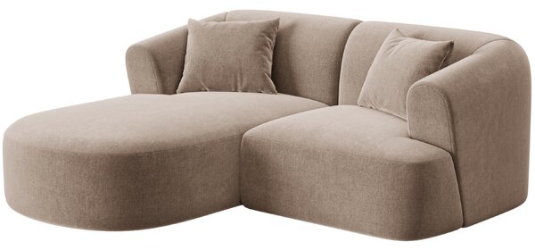 -25 % Dny MOMENTI– Cosmopolitan Design Béžová sametová rohová pohovka Campi 180 cm, levá