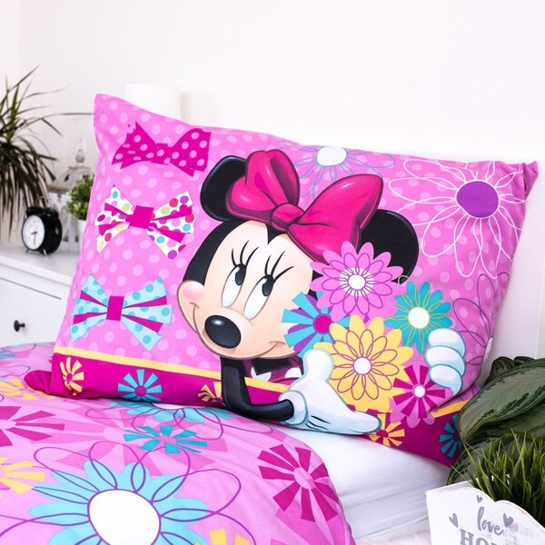 Dadka Vracov Jerry Fabrics Minnie bows and flowers dětské bavlněné povlečení Rozměr: 1x 70 x 90 a 1x 140 x 200 cm