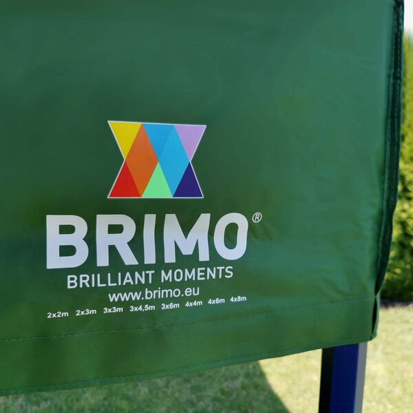 BRIMO Výstavní stan 3x4,5m (45mm ocel) | Rychlá montáž, dlouhá životnost - bez 3 stěn - Červená S. Ocel eco