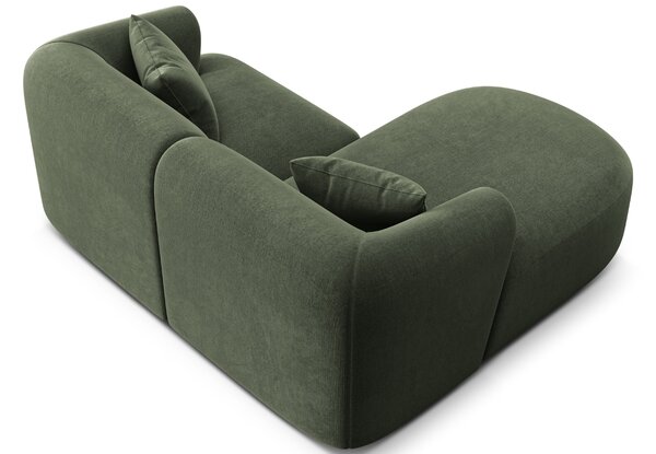 -25 % Dny MOMENTI– Cosmopolitan Design Zelená sametová rohová pohovka Campi 180 cm, levá