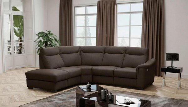 ROHOVÁ SEDAČKA, textil, kůže, tmavě hnědá Livetastic - Sedací soupravy, Online Only