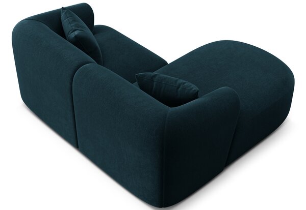 -25 % Dny MOMENTI– Cosmopolitan Design Petrolejově modrá sametová rohová pohovka Campi 180 cm, levá