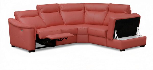 ROHOVÁ SEDAČKA, textil, kůže, červená Livetastic - Sedací soupravy, Online Only