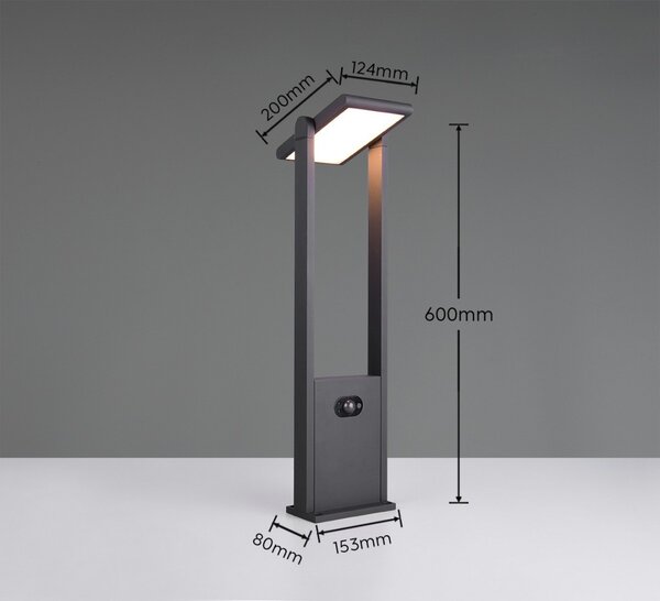 Trio T553769142 LED zahradní sloupek MALAWI | 5W integrovaný LED zdroj | 700lm | 2300+3000+4000K