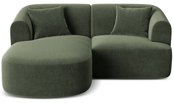 -25 % Dny MOMENTI– Cosmopolitan Design Zelená sametová rohová pohovka Campi 180 cm, levá