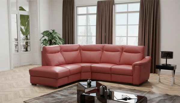 ROHOVÁ SEDAČKA, textil, kůže, červená Livetastic - Sedací soupravy, Online Only