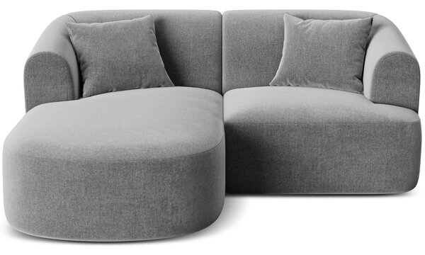 -25 % Dny MOMENTI– Cosmopolitan Design Šedá sametová rohová pohovka Campi 180 cm, levá