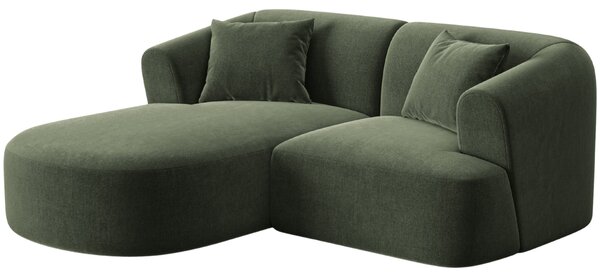 -25 % Dny MOMENTI– Cosmopolitan Design Zelená sametová rohová pohovka Campi 180 cm, levá