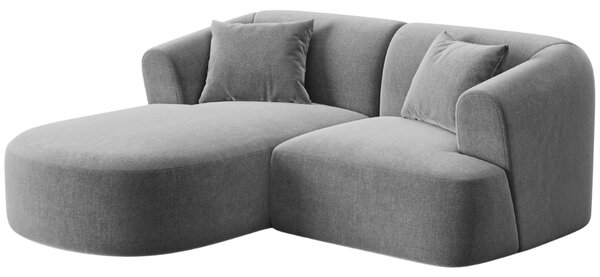 -25 % Dny MOMENTI– Cosmopolitan Design Šedá sametová rohová pohovka Campi 180 cm, levá