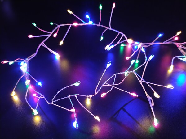 Vánoční LED nano řetěz, různobarevná, 2m, 200 LED