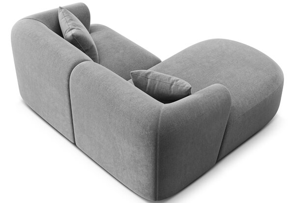 -25 % Dny MOMENTI– Cosmopolitan Design Šedá sametová rohová pohovka Campi 180 cm, levá