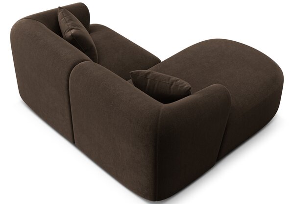-25 % Dny MOMENTI– Cosmopolitan Design Tmavě hnědá sametová rohová pohovka Campi 180 cm, levá