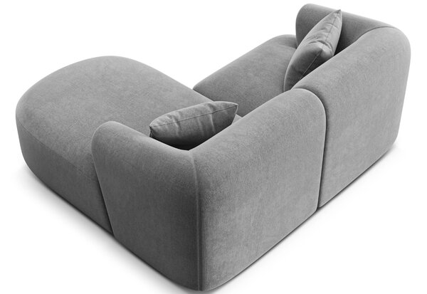 -25 % Dny MOMENTI– Cosmopolitan Design Šedá sametová rohová pohovka Campi 180 cm, pravá