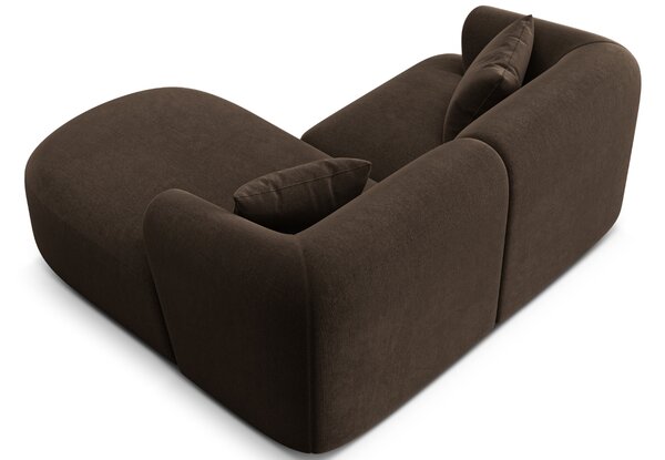 -25 % Dny MOMENTI– Cosmopolitan Design Tmavě hnědá sametová rohová pohovka Campi 180 cm, pravá