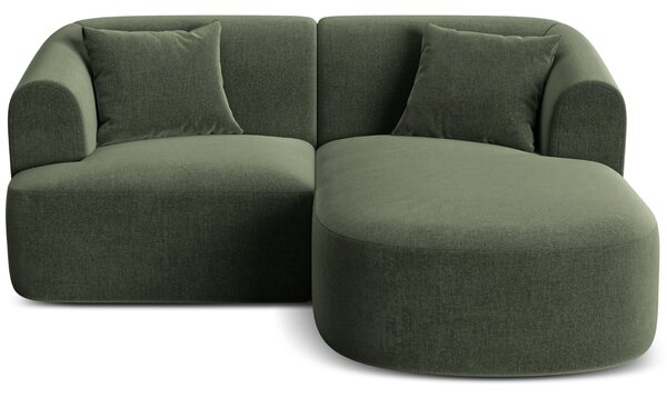 -25 % Dny MOMENTI– Cosmopolitan Design Zelená sametová rohová pohovka Campi 180 cm, pravá