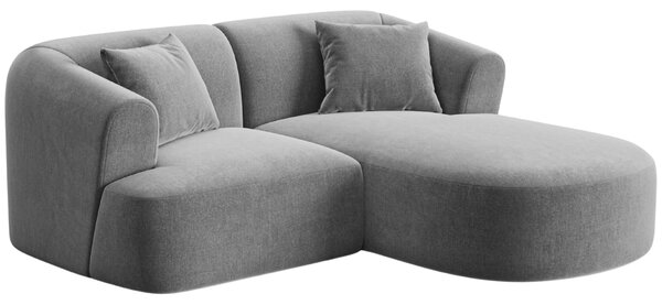 -25 % Dny MOMENTI– Cosmopolitan Design Šedá sametová rohová pohovka Campi 180 cm, pravá