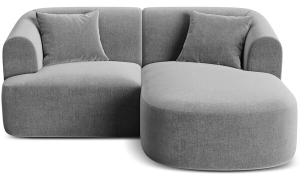 -25 % Dny MOMENTI– Cosmopolitan Design Šedá sametová rohová pohovka Campi 180 cm, pravá