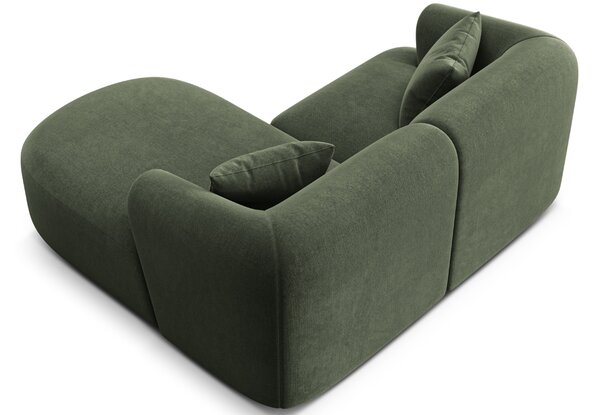 -25 % Dny MOMENTI– Cosmopolitan Design Zelená sametová rohová pohovka Campi 180 cm, pravá