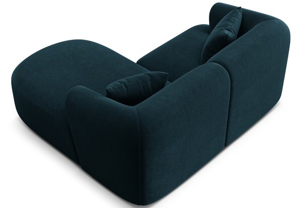 -25 % Dny MOMENTI– Cosmopolitan Design Petrolejově modrá sametová rohová pohovka Campi 180 cm, pravá