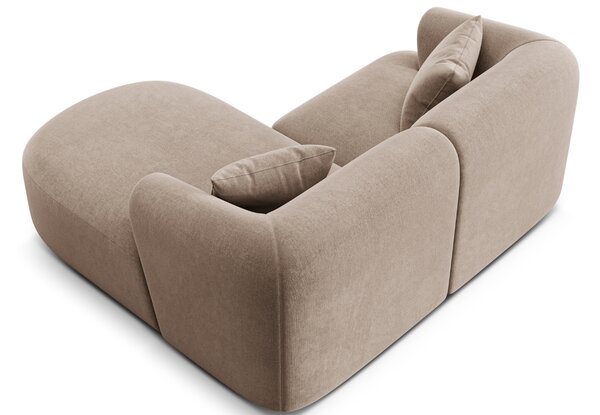 -25 % Dny MOMENTI– Cosmopolitan Design Béžová sametová rohová pohovka Campi 180 cm, pravá