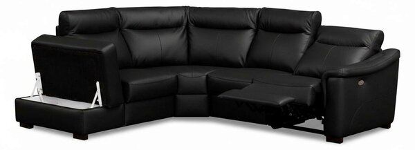 ROHOVÁ SEDAČKA, textil, kůže, černá Livetastic - Sedací soupravy, Online Only