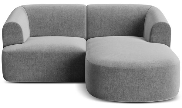 -25 % Dny MOMENTI– Cosmopolitan Design Šedá sametová rohová pohovka Campi 180 cm, pravá