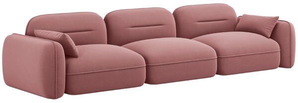 -25 % Dny MOMENTI– Cosmopolitan Design Růžová sametová čtyřmístná pohovka Sydney 320 cm